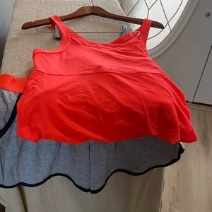 Orange Top and Grey shorts Set